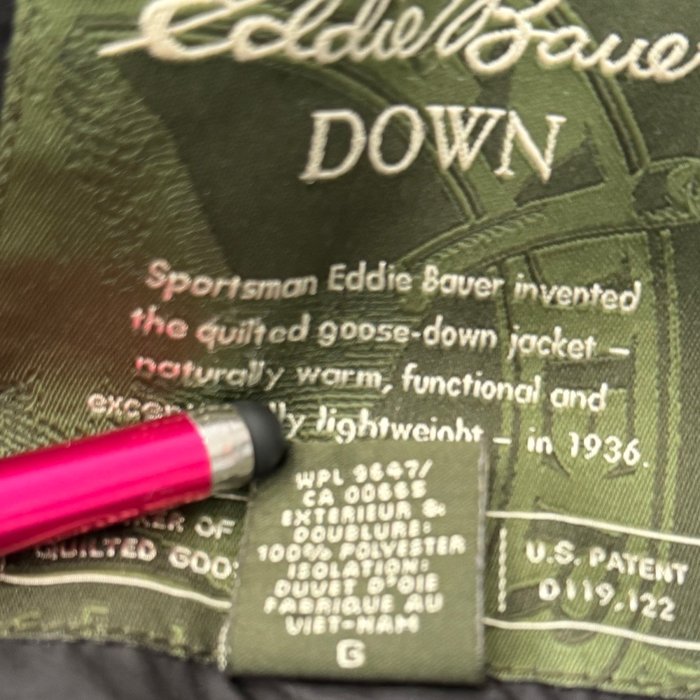 Eddie Bauer Black Vest Women Large Goose Down Quilted  Zip Puffer Style 4571 - Picture 8 of 15